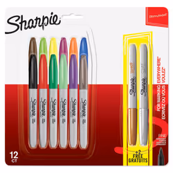Sharpie Permanent Markers | Fine Point | Assorted Metallic Colours | 14 Count