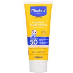Mustela, Baby, Mineral Sunscreen, Face + Body, SPF 50, 3.38 fl oz (100 ml)