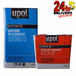 U-Pol 7.5L 2K Lacquer Kit 2080 + 2031 Fast Hardener Clear Coat Activator Upol