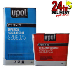 U-Pol 7.5L 2K Lacquer Kit 2080 + 2031 Fast Hardener Clear Coat Activator Upol