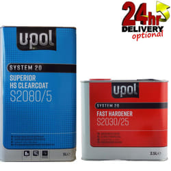 U-Pol 7.5L 2K Car Lacquer Kit 2080 + 2030 Hardener Clear Coat & Activator Upol