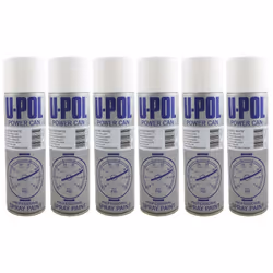 U-Pol Power Can GLOSS WHITE Paint 500ml x 6 Car Spray Aerosol