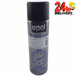 U-Pol Power Can MATT BLACK Paint 500ml x 6 Car Spray Aerosol