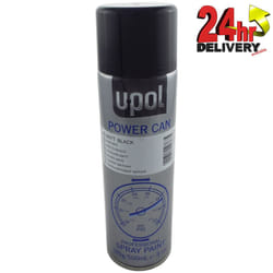 U-Pol Power Can MATT BLACK Paint 500ml x 6 Car Spray Aerosol