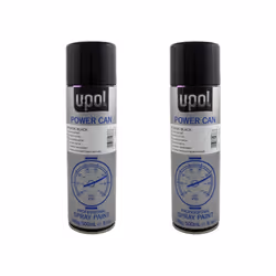 U-Pol Power Can SATIN BLACK Paint 500ml x 2 Car Spray Aerosol