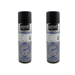 U-Pol Power Can SATIN BLACK Paint 500ml x 2 Car Spray Aerosol
