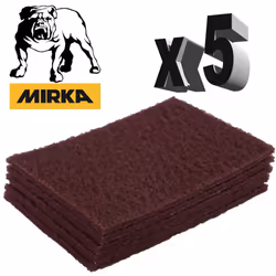 Mirka Mirlon Scotch - Red Very Fine Hand Pads - Pack of 5