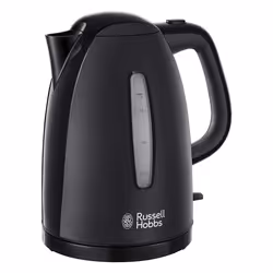 Russell Hobbs Textures Electric 1.7L Cordless Kettle (Fast Boil 3KW, Black premium plastic, matt & high gloss finish, R