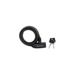 Master Lock Street Quantum 180cm x 8mm Key Self Coiling Cable Black Bicycle Lock