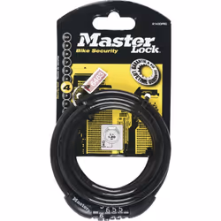 Master Lock 1,2m long x 8mm diameter fixed combination cable lock; black