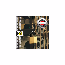 140EURT Pack of 2 Key Padlocks with Brass Body, Gold, 6 x 4 x 1,3 cm