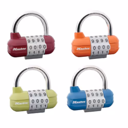MASTER LOCK 64mm wide set-your-own combination pro sport padlock; assorted colours, Conventional padlock, Combination lock, S ...