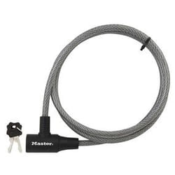 MASTER LOCK 1,8m long x 10mm diameter keyed cable lock; black