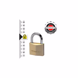 2840EURD Key Padlock with Extra Thick Solid Brass Body, Gold, 6,2 x 4 x 1,6 cm