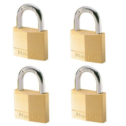 Master Lock Padlocks 4 pcs Solid Brass 40 mm 140EURQNOP
