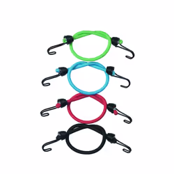 MASTER LOCK 25cm x 4mm mini Twin Wire bungee; 4-pack, 0.25 m, Black, Blue, Green, Red, 4 pc(s)