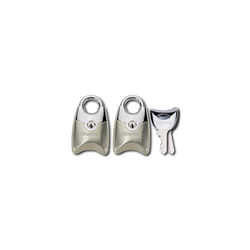 195EURTSN Pack of 2 Fusion Padlocks with Key and Shrouded Shackle, Grey, 4,4 x 2 x 1,4