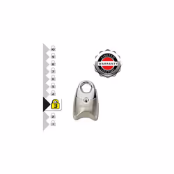 195EURTSN Pack of 2 Fusion Padlocks with Key and Shrouded Shackle, Grey, 4,4 x 2 x 1,4