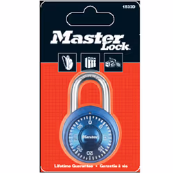 Masterlock 1533 M/Lock 38MM S/Steel Fixed DIAL Combi Padlock, Multicolored