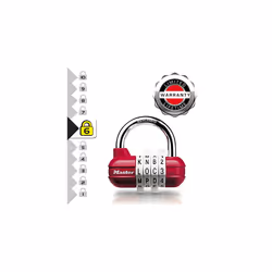 1534EURD Combination Padlock, Blue,green,orange,random,red, 5,9 cm x 6,4 cm x 2,5 cm