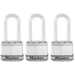 MASTER LOCK 45mm wide Excell laminated steel padlock with 51mm long shackle; 3-pack