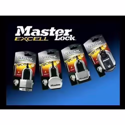 MASTER LOCK 45mm wide Excell laminated steel padlock with 51mm long shackle; 3-pack