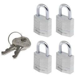 MASTER LOCK 20mm wide solid aluminium body padlock; 4-pack