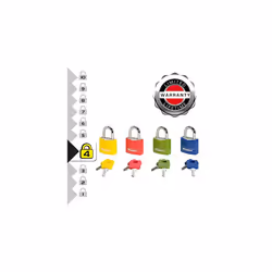 Master Lock 9131EURDCOL Key Padlock in Aluminium with Vinyl Cover, Random Color, 3 x 5.2 x 1.6 cm