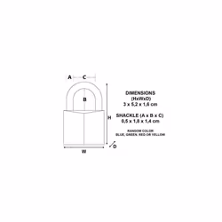 Master Lock 9131EURDCOL Key Padlock in Aluminium with Vinyl Cover, Random Color, 3 x 5.2 x 1.6 cm - Additional view 5