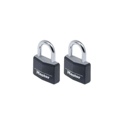 Master Lock 9140TBLK Aluminium Black Vinyl Cover 40mm Padlock 4 Pin - Keyed Alike x 2