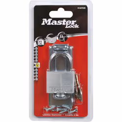 Master Lock 9140703EURDBLK 89mm Hasp and 40mm Covered Aluminium Padlock Set - Black