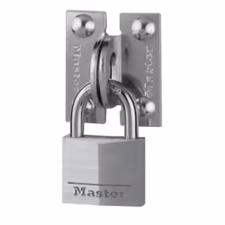 MASTER LOCK Set of no. 60r right-angle steel padlock eyes + 40mm keyed aluminium padlock no. 9140, Conventional padlock, Key  ...