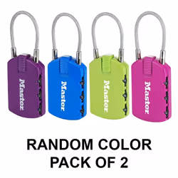 Master Lock 4684EURTCOL Pack of 2 Combination Padlocks with Address Tag, Random Color, 6,5 x 3 x 1,1 cm - Additional view 4