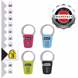 Master Lock 1550EURDCOL Combination Snap Hook Carabiner, Random Color, 7,1 x 8,4 x 1,2 cm