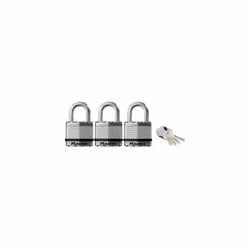 Master Lock M1TRI Excell Laminated Steel 45mm Padlock - 24mm Shackle - Keyed Alike x 3