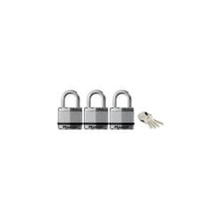 Master Lock M1TRI Excell Laminated Steel 45mm Padlock - 24mm Shackle - Keyed Alike x 3