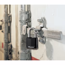 Master Lock Padlock, ExcellÂ® Covered Laminated Steel Padlock, High Security Lock, Keyed Lock, Best Used for Storage Units, Sheds, Garages, Fences...