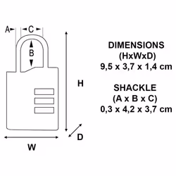 Master Lock 4623EURDAST Combination Padlock with Cable - Additional view 4