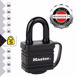 Master Lock, Black, 7804EURT Pack of 2 Laminated Padlocks with Key and Thermoplastic Cover, 7,8 x 4 x 2,9 cm