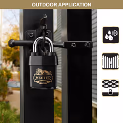 Master Lock 1921EURDCC Heavy Duty Outdoor Padlock with 100 Year Logo Printed, Black, 97 x 54 x 32 mm