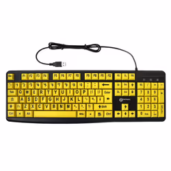 This big key. large letter keyboard has large white text on black keys and offers a quality. yet inexpensive option for use w ...