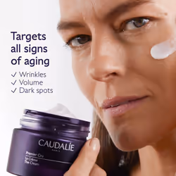 Caudalie Premier Cru Target All Signs of Aging Skin Care Set with Full-Size Premier Cru Anti-Aging Cream Moisturizer + 2 Free Travel-Size Products ($1