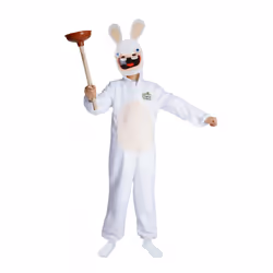 ) Children's Rabbids costume with mask - 7-9 years (120/130 cm