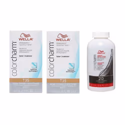, Dev (Vol.20) 3.6oz) Wella Color Charm 050 Cooling Violet Permanent Liquid Hair Toner - T35 (2x