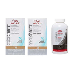 , Dev (Vol.20) 3.6oz) Wella Color Charm 050 Cooling Violet Permanent Liquid Hair Toner - T35 (2x