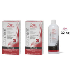 +Dev(Vol.20)32oz) Wella Color Charm 4R Cinnamon Brown Permanent Liquid Haircolor - 4R(2