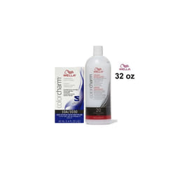 32oz) Wella 10A Palest Ash Blonde Color Charm Permanent Liquid Haircolor - 10A+Dev(Vol.20