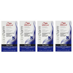 Wella 10A Palest Ash Blonde Color Charm Permanent Liquid Haircolor - 5A - pack of 4