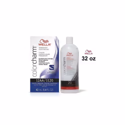 32oz) Wella 12AA Nordic Blonde Color Charm Permanent Liquid Haircolor - 12AA+Dev(Vol.20