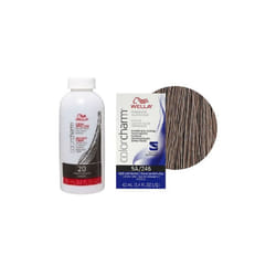 3.6oz) Wella 5A Light Ash Brown Color Charm Permanent Liquid Haircolor - 5A+Dev(Vol.20